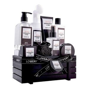 Luxury Spa Kit for Men, Sandalwood Oak Scented Bath Gift Set